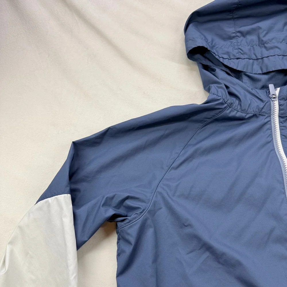 Nike Sportswear Colorblock Windbreaker Hooded Jacket Blue White Youth XL Women S